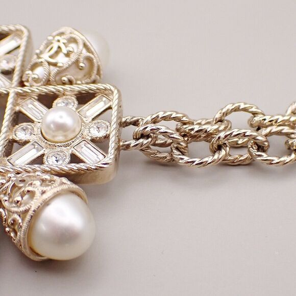 Chanel Cc Imitation Pearl Rhinestone #155669C98B - Picture 4 of 11